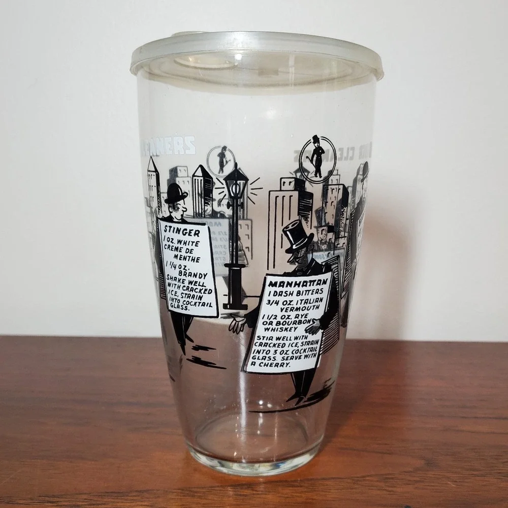 Vintage 1950's Libbey cocktail Shaker Leader Cleaners‎ 